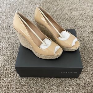Vince Camuto Totsi Peep Toe Nude Espadrilles